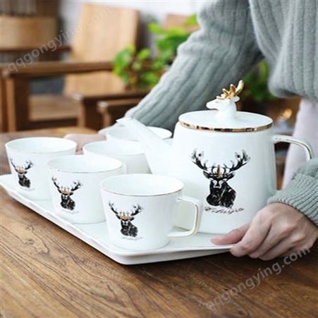 景德镇陶瓷咖啡杯 欧式简约陶瓷杯水杯家用下午茶具套装