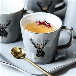 景德镇陶瓷咖啡杯 欧式简约陶瓷杯水杯家用下午茶具套装