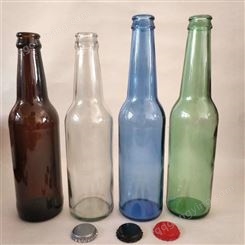 新款棕色啤酒瓶 330ml透明汽水瓶小饮料瓶500ml带盖玻璃