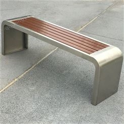 户外公园椅景观园林小区社区长条椅平板靠背椅铁艺不锈钢休闲椅子