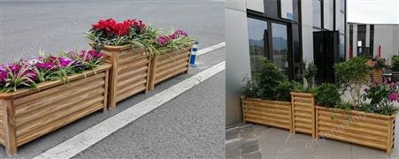 大理铝合金道路花箱制造 木纹道路花坛 护栏花箱
