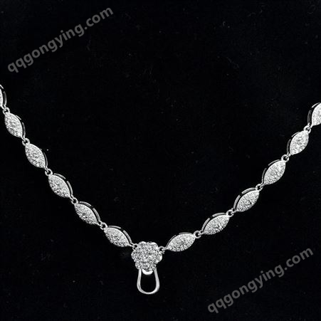 俊恒珠宝通体s925银镶嵌高碳钻白18寸龙虾扣自由搭配项链不含吊坠