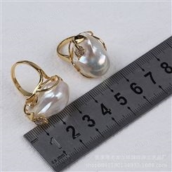 大巴洛克珍珠戒指开口可调节天然淡水珍珠服饰搭配配饰