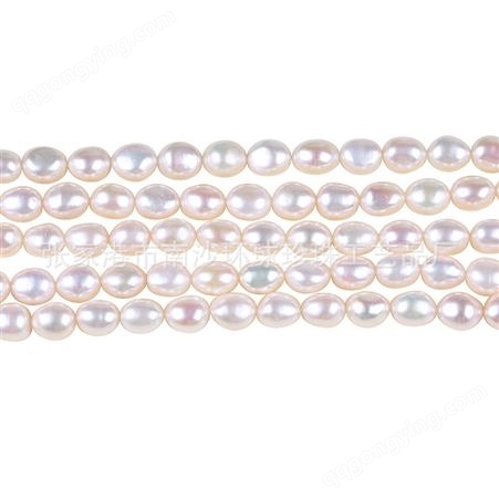 10-11mm两面光直孔天然淡水珍珠半成品珍珠串