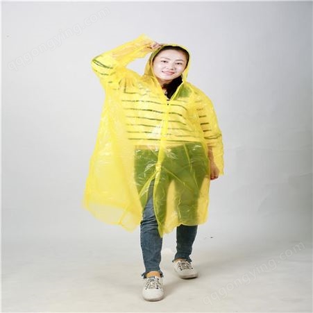 成人一次性开衫纽扣雨衣 1538加厚大包装纽扣雨衣 一次性防护雨衣