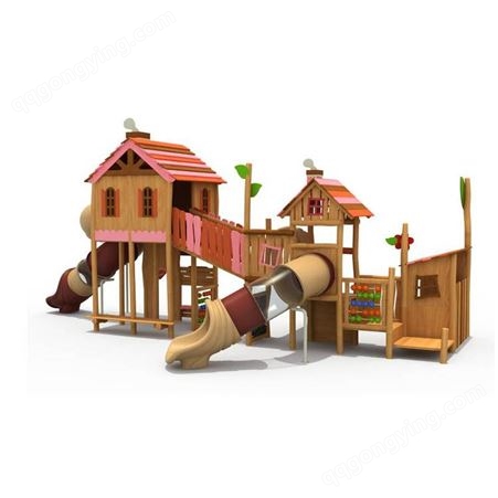 定制幼教木质家具幼儿园木质滑梯 户外游乐设施 组合塑料滑梯
