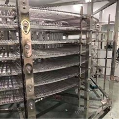 浩铭多层降温链板输送设备 食品厂螺旋冷却塔 不锈钢网带输送线