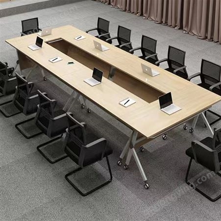 折叠培训桌椅 组合简约会议桌 可移动 双人条桌定制 多功能