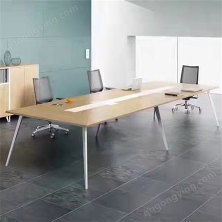 大型会议桌 现代简约线条桌子 10人桌 长方形 组合形式 办公家具