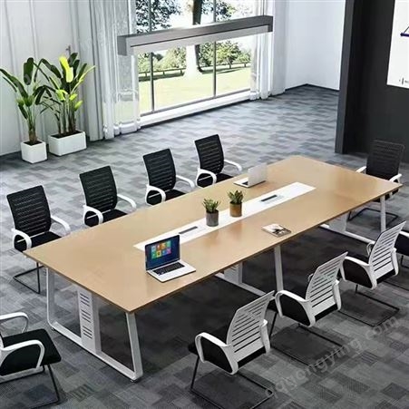 大型会议桌 现代简约线条桌子 10人桌 长方形 组合形式 办公家具