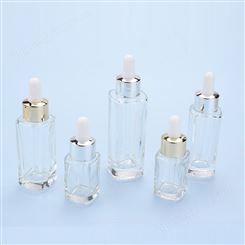 厂家批发 30ml方形厚底精华液瓶 50ml玻璃滴管瓶 15ml化妆品分装瓶