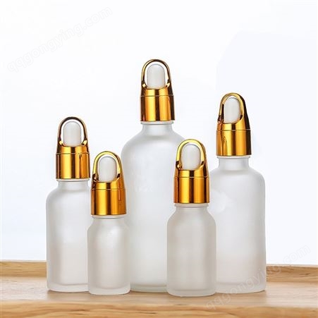厂家批发 蒙砂玻璃精油瓶 透明30ml乳液分装瓶 胶头滴管瓶 可定制