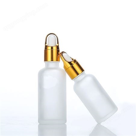 厂家批发 蒙砂玻璃精油瓶 透明30ml乳液分装瓶 胶头滴管瓶 可定制