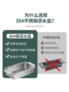 可伸缩沥水篮304不锈钢厨房水槽沥水架加厚大号洗菜盆滤水架家用