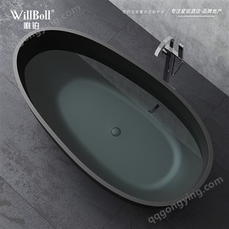 人造石浴缸家用成人情侣迷你浴缸小户型独立式卫浴盆 WB8802黑色