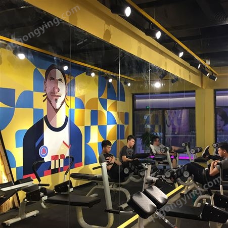 会有时文化--健身房墙绘 商场内锻炼室内墙壁装饰彩绘