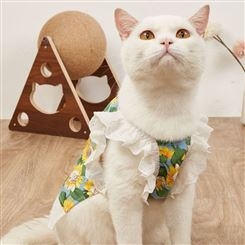 服装猫咪衣服春夏季薄款舒适连衣裙向日葵宠物吊带裙厂家