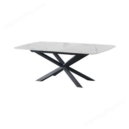 搏德森意式极简岩板餐桌椅长方形饭桌公寓酒店样板间家具定制