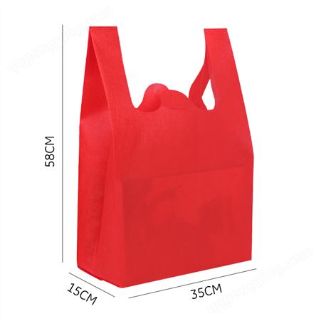 无纺布手提背心袋 超市购物袋 彩印广告宣传包装马甲袋 现货批发