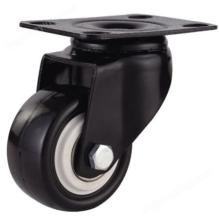 黑色镀锌消音脚轮工业脚轮聚氨酯电泳脚轮轻型脚轮防污抗油耐磨